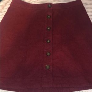 New maroon mini skirt from Abercrombie and Fitch